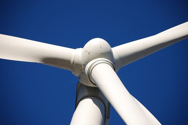 Closeup of wind turbine