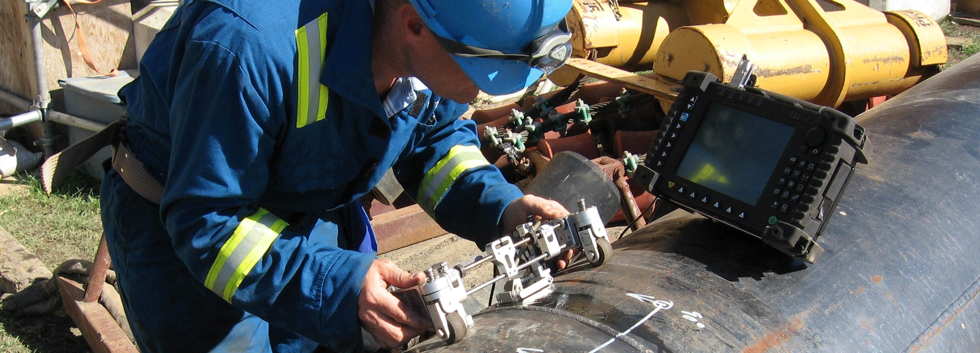 NDT equipment in use
